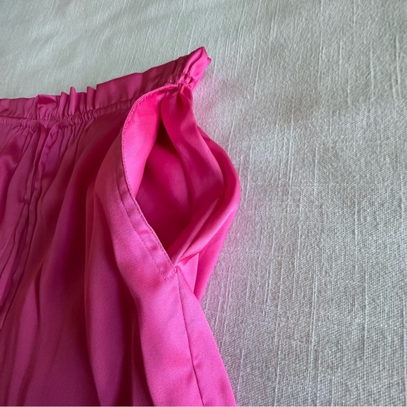 Halston Angie Twill Low Waisted Drawstring Wide Leg Pant Quiet Luxury Pink Sz 4 - Picture 6 of 13